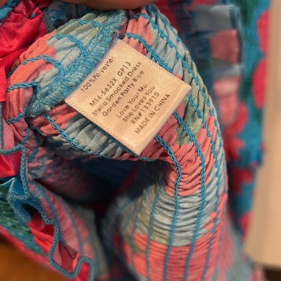 SHOW ME YOUR MUMU Stella Smocked hot pink blue Midi Dress size 2X plus new w tag - Picture 9 of 9